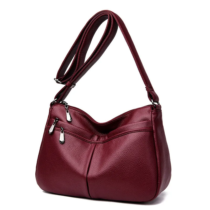 Women's Urban Simple Soft Leather Large Capacity Shoulder Bags