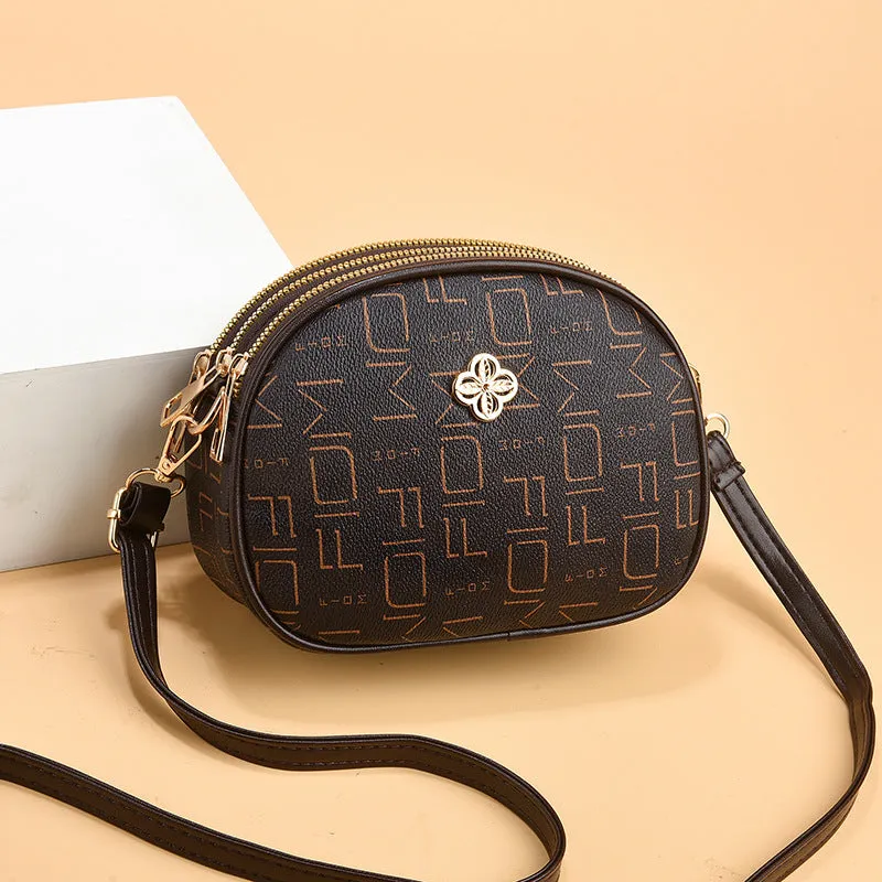 Women's Versatile Fashion Soft Leather Mobile Shoulder Bags