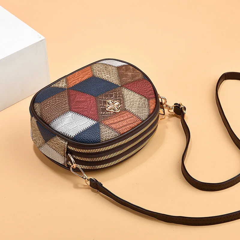 Women's Versatile Fashion Soft Leather Mobile Shoulder Bags