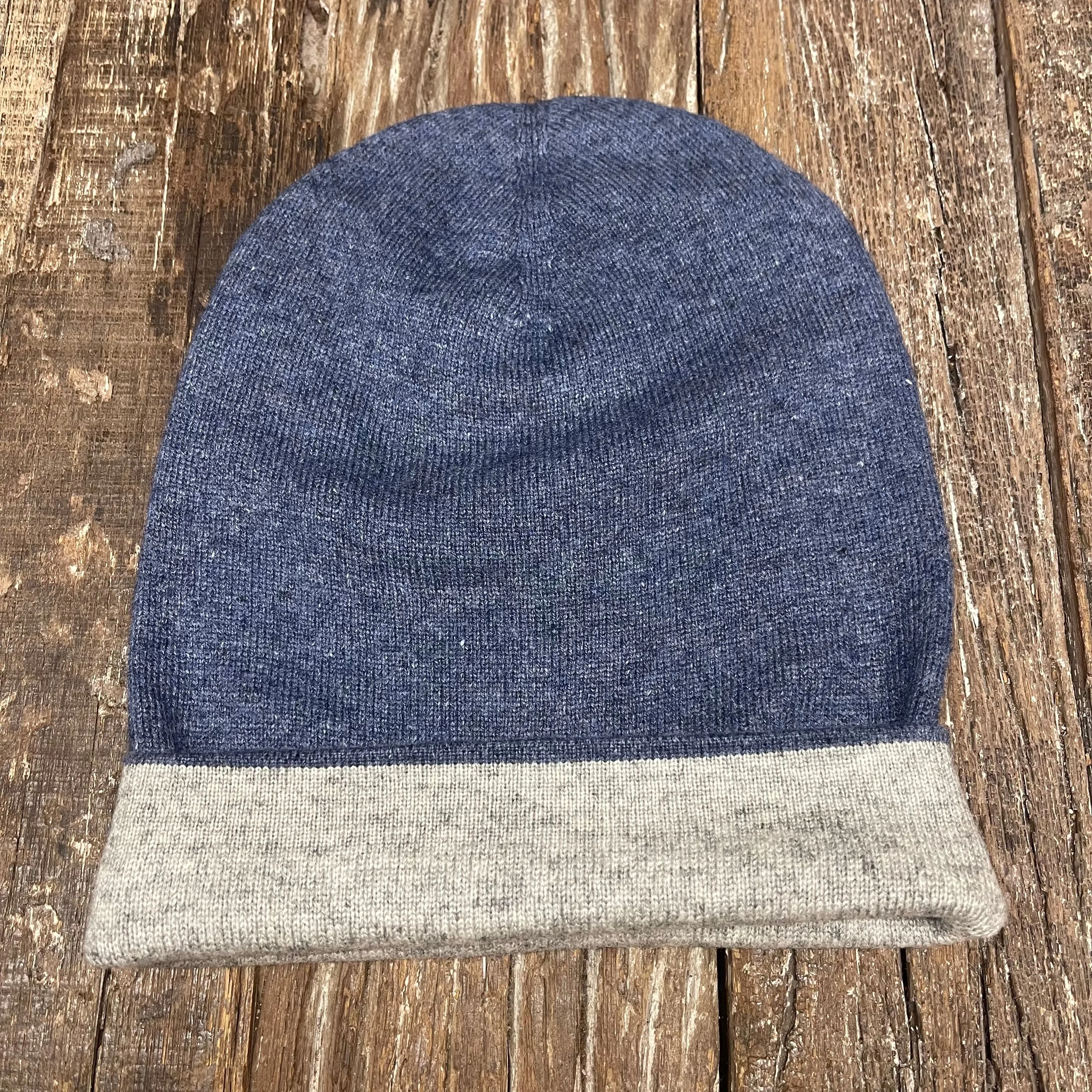 WOOL N CASHMERE BLEND DOUBLE SIDED BEANY