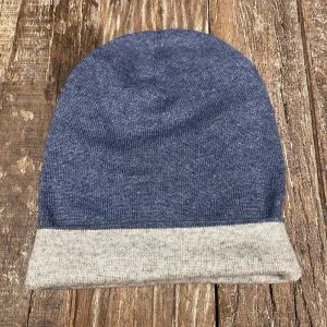 WOOL N CASHMERE BLEND DOUBLE SIDED BEANY