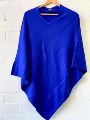 WOOL N CASHMERE BLEND V NECK PONCHO
