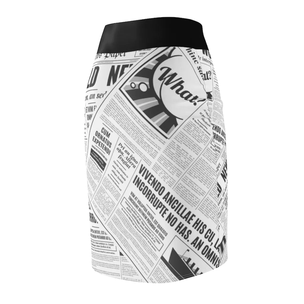 World News Newspaper Women's Pencil Skirt