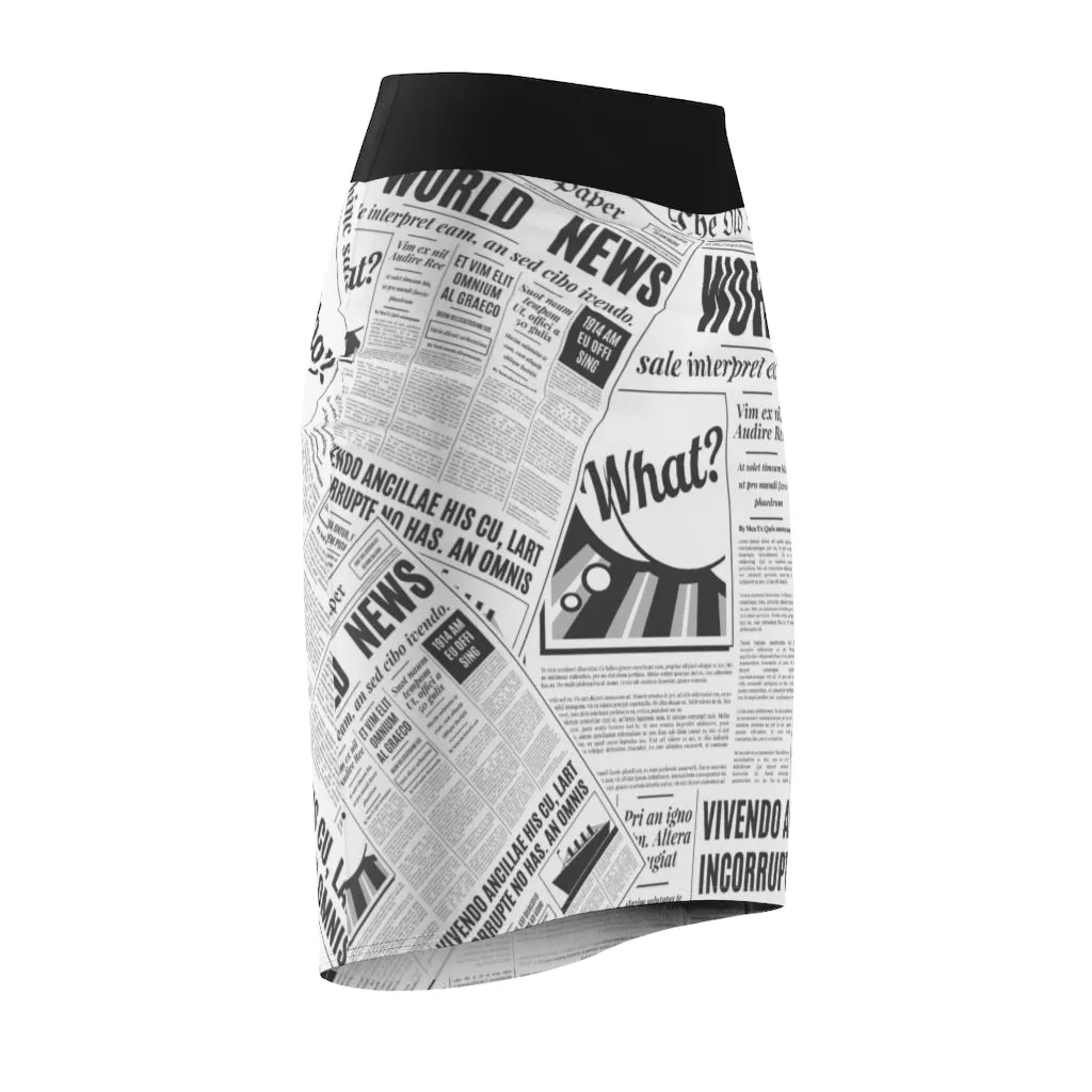 World News Newspaper Women's Pencil Skirt