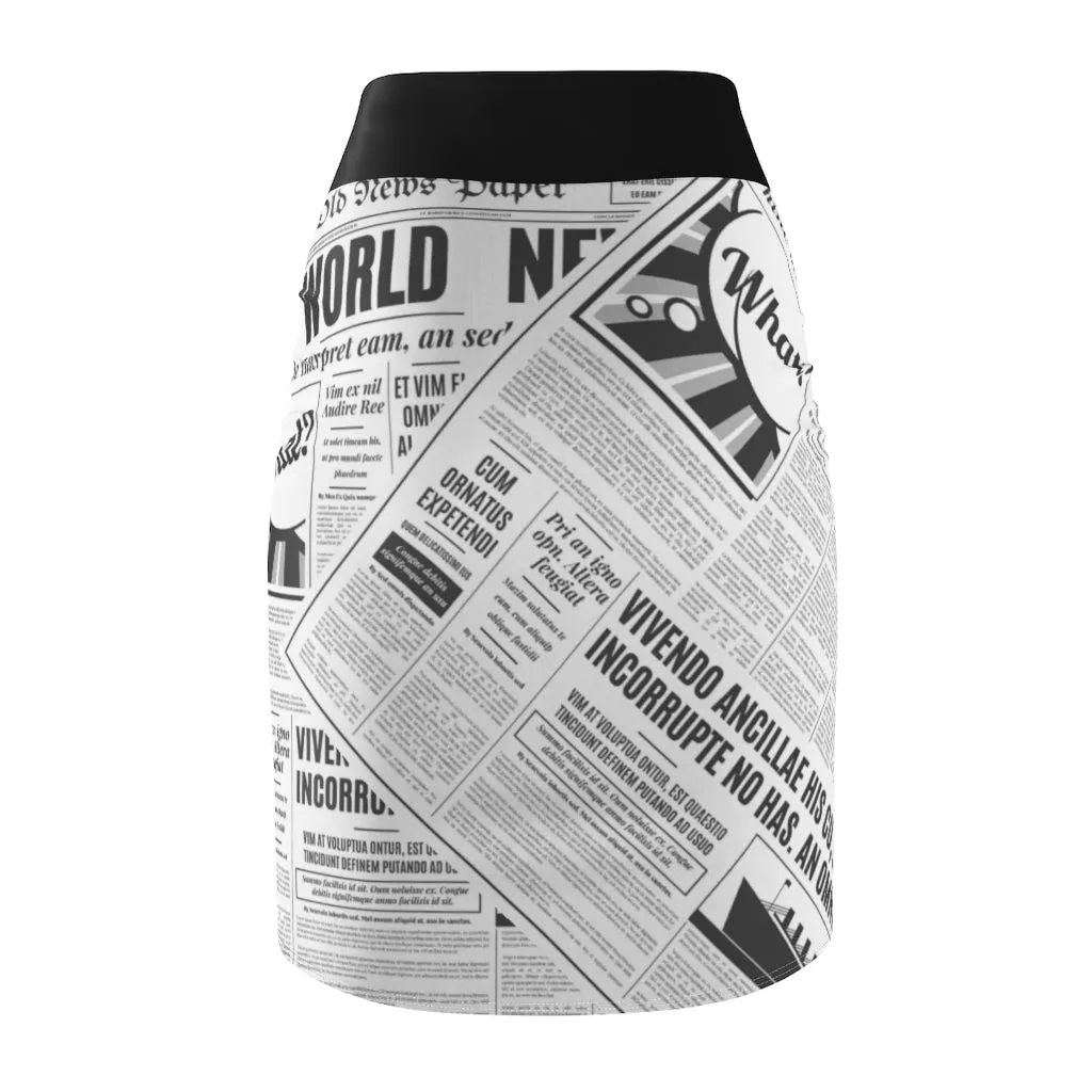 World News Newspaper Women's Pencil Skirt