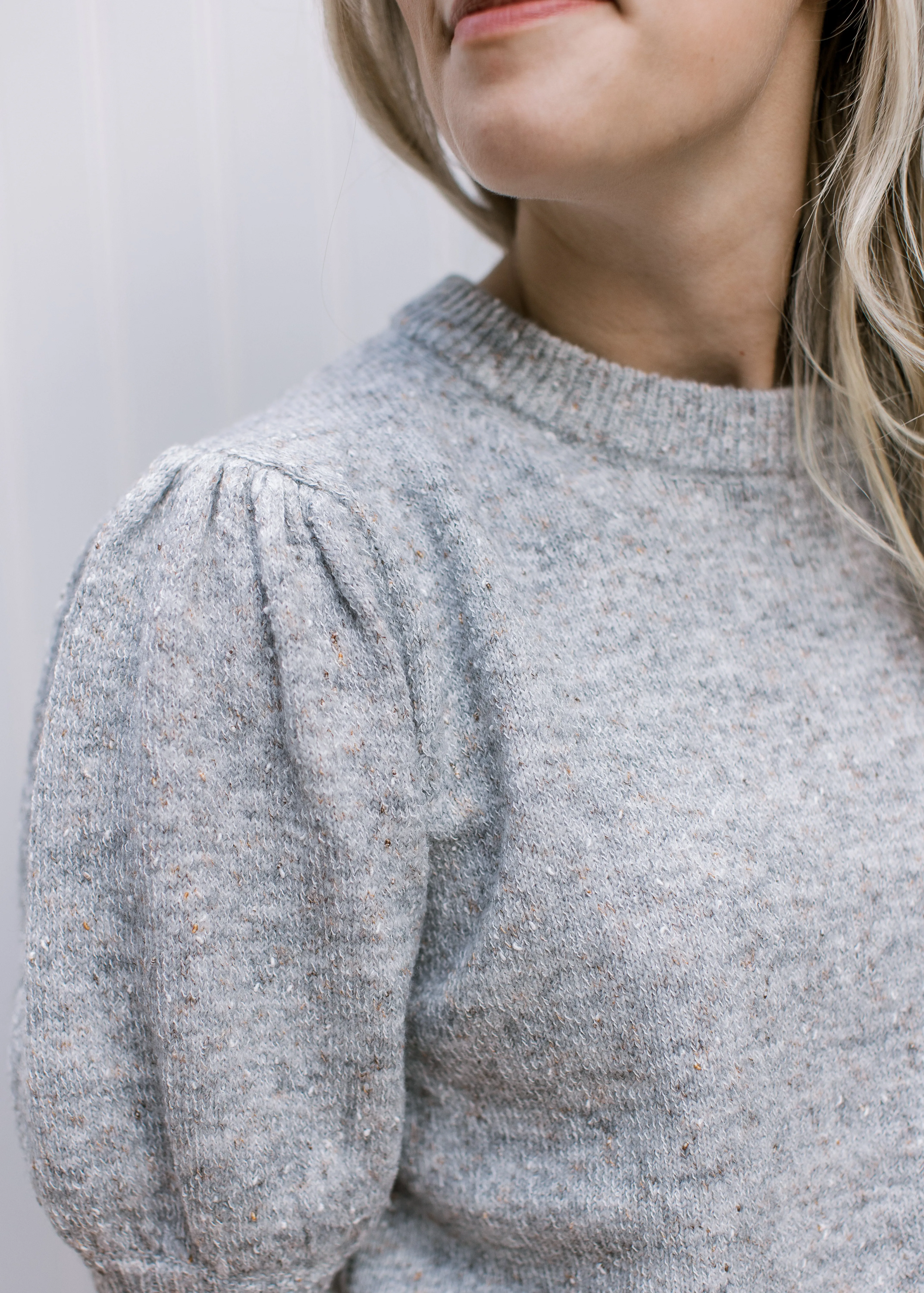 XZ Heather Gray Short Sleeve Sweater
