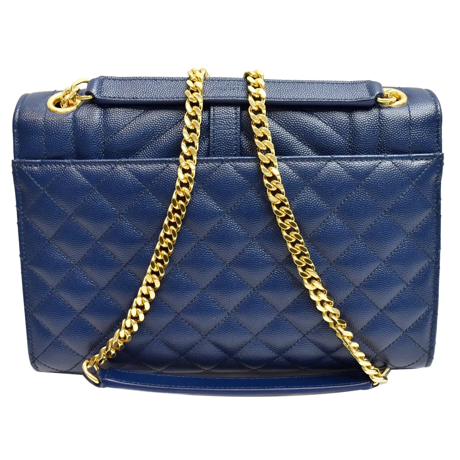 YVES SAINT LAURENT Envelope Chain Medium Leather Shoulder Bag Blue