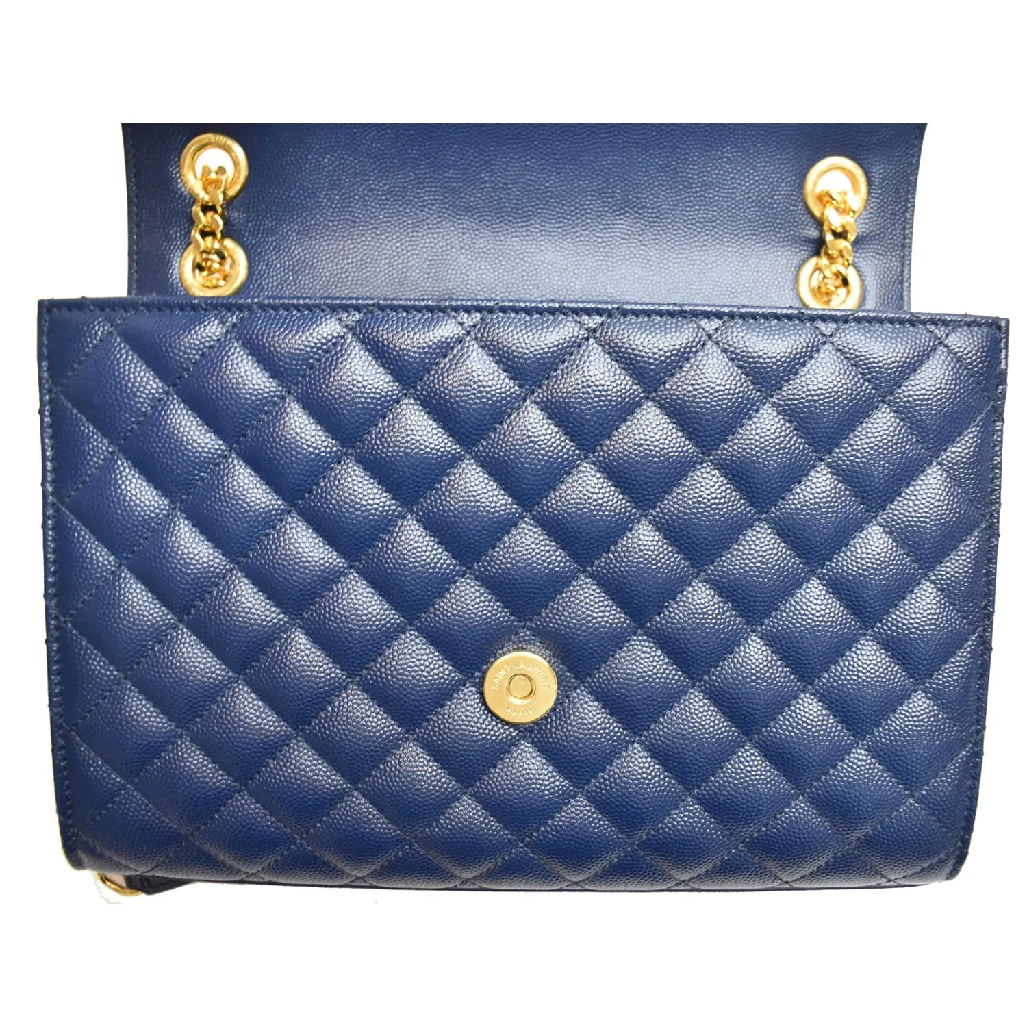 YVES SAINT LAURENT Envelope Chain Medium Leather Shoulder Bag Blue