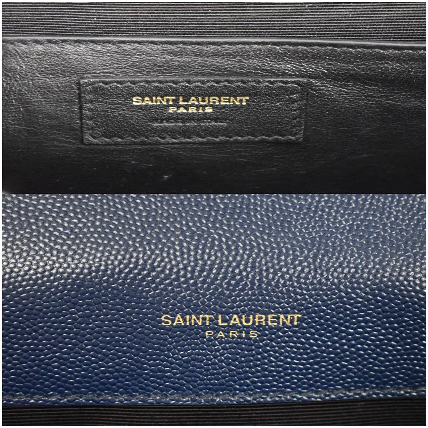 YVES SAINT LAURENT Envelope Chain Medium Leather Shoulder Bag Blue