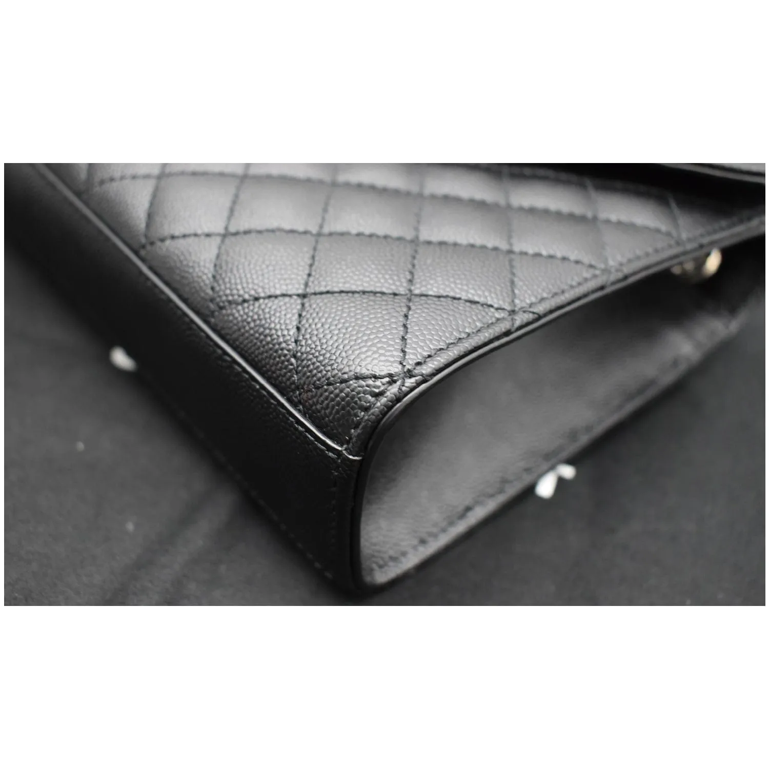 YVES SAINT LAURENT Envelope Medium Chain Leather Shoulder Bag Black