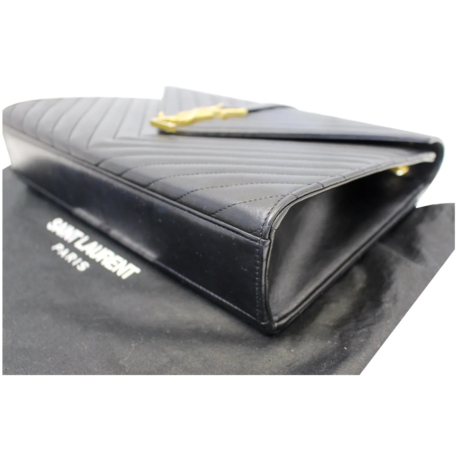 YVES Saint Laurent Large Envelope Chain Shoulder Bag Black