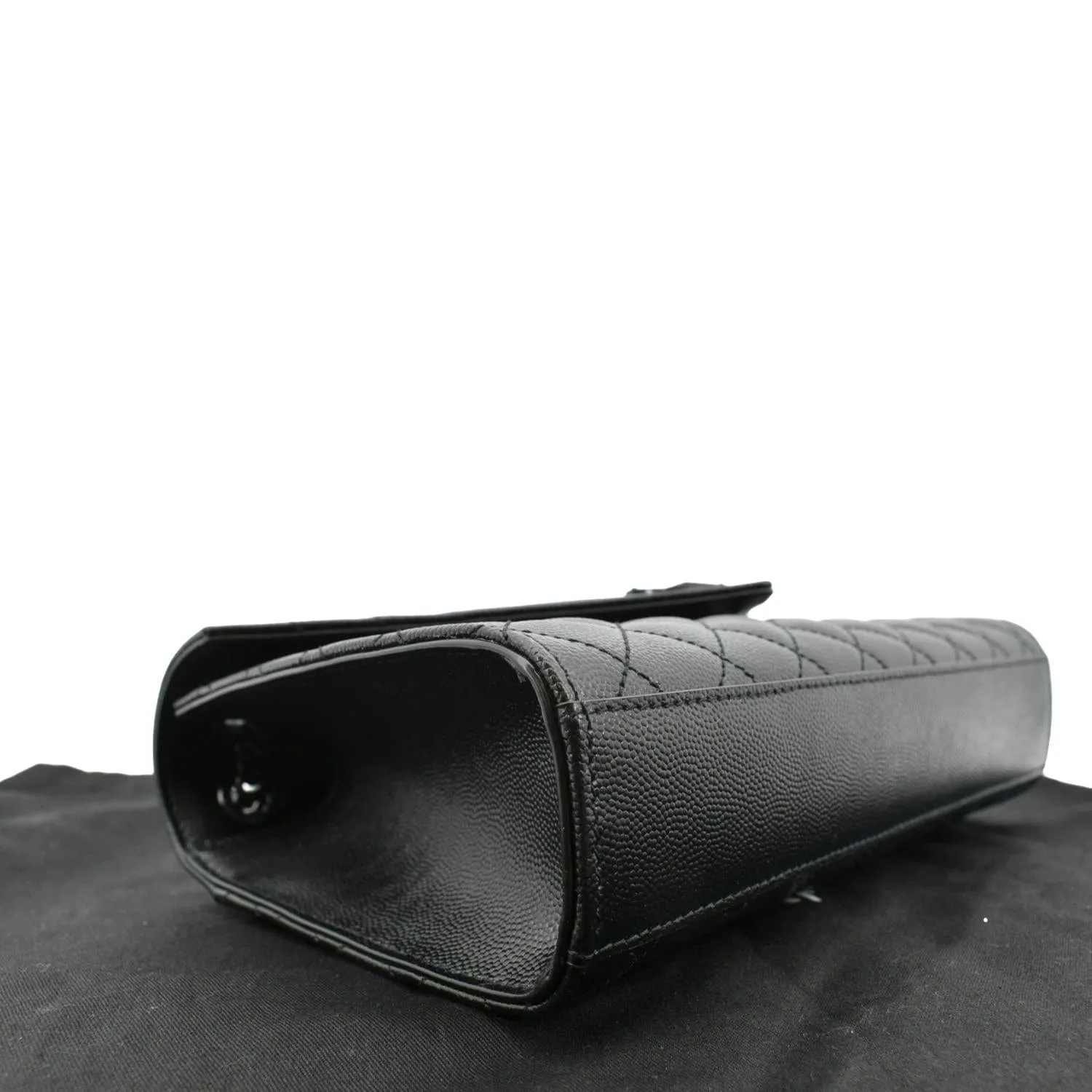 YVES SAINT LAURENT Medium Envelope Leather Chain Shoulder Bag Black