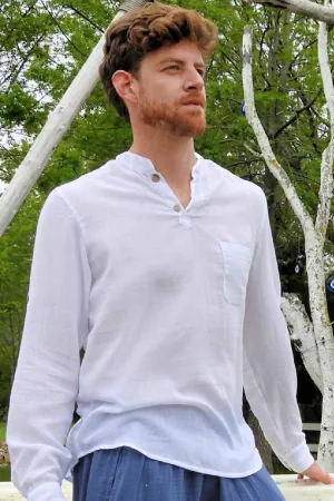 ZEUS Men's Linen Blend Shirt