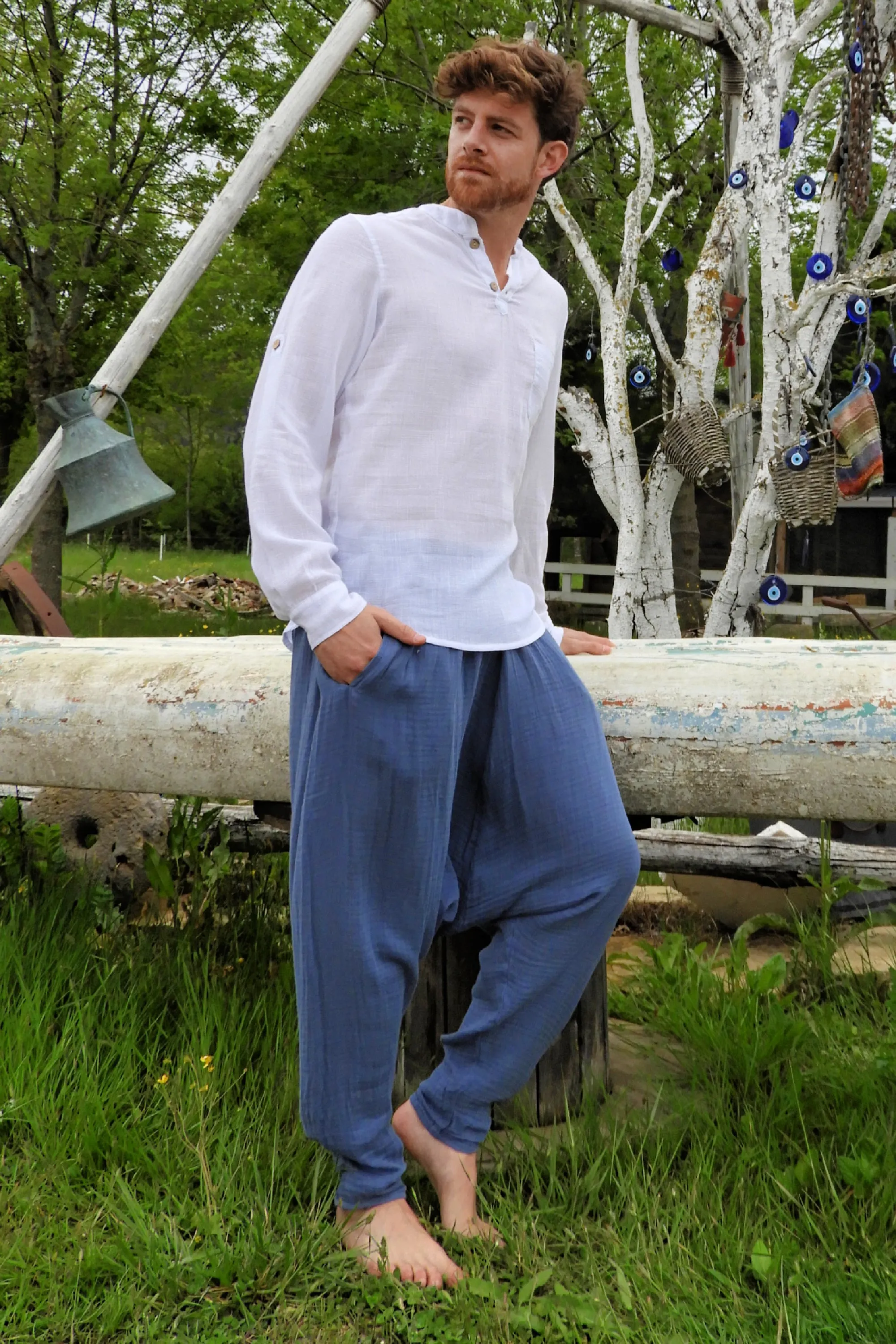 ZEUS Men's Linen Blend Shirt